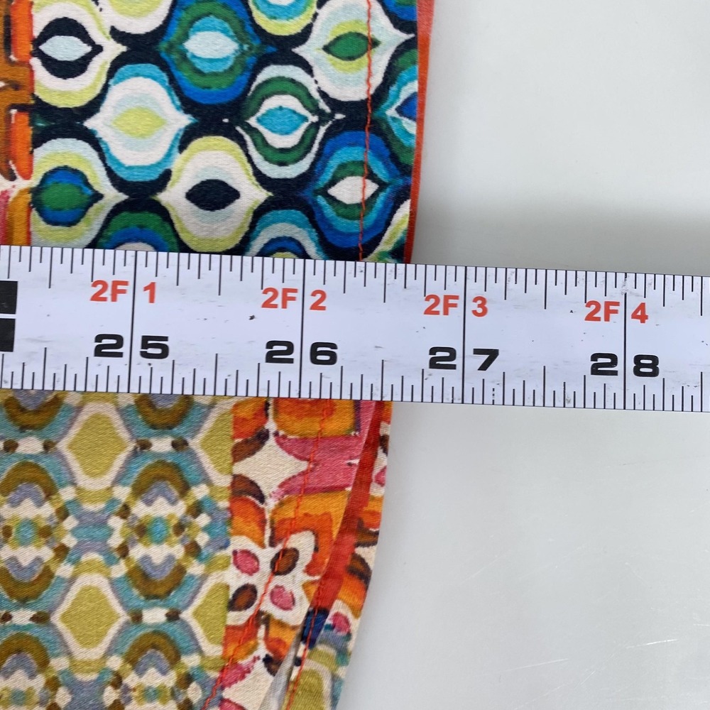 Tizzie Shirt Womens Medium Multicolor Patchwork Boho Button Front Long Sleeve - Picture 8 of 11